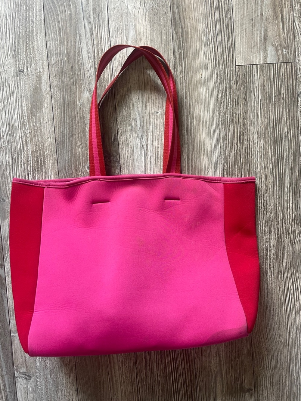 summersalt Pink Two-Tone Tote with Red Trim
